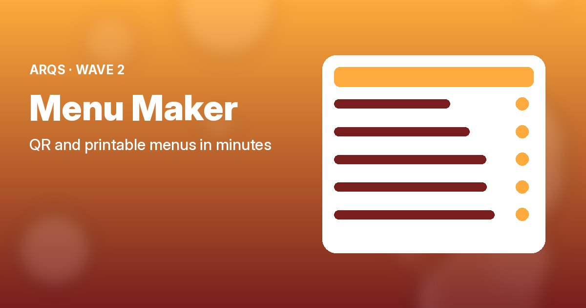 Menu Maker by ARQS