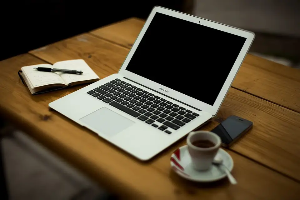 A laptop on a home-office desk