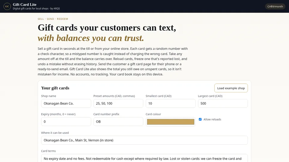 Gift Card Lite — 1 month access