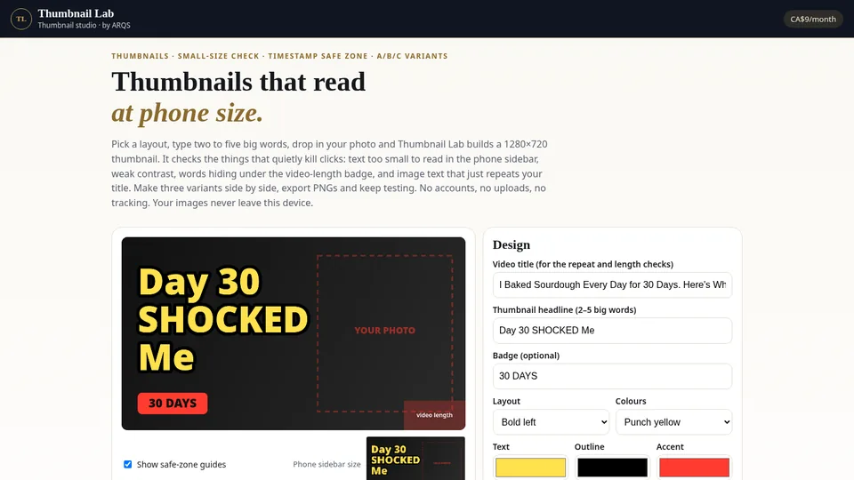 Thumbnail Lab — 1 Month Access