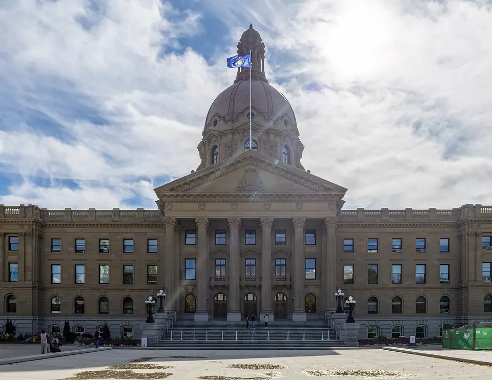 The Alberta Legislature Building in Edmonton, photographed Sept. 27, 2026.