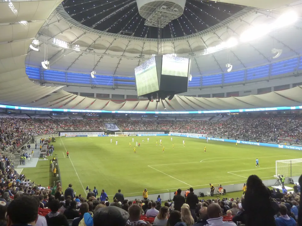 BC Place during a night match in Vancouver.