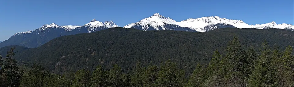 The Tantalus Range from the Sea-to-Sky Highway, B.C., a route where cell coverage can be patchy.
